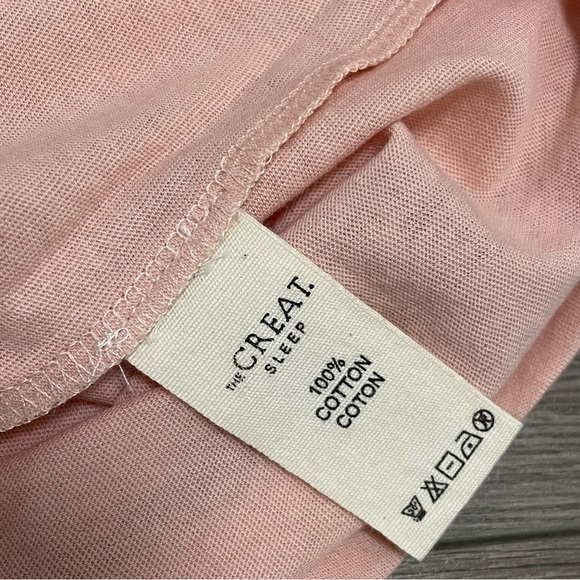 The Great Sleep Pointelle Long John White Pajama Pants Lace Tank Rose Dust Sz 0 - Picture 7 of 14